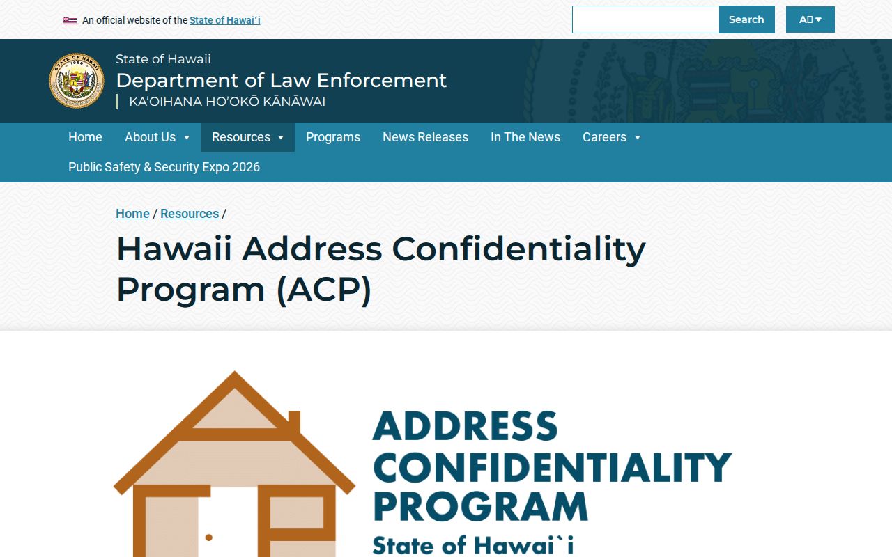 Hawaii Address Confidentiality Program explaining substitute-address protection